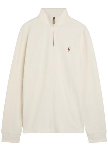 Logo-embroidered half-zip cotton jumper by POLO RALPH LAUREN