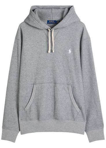 Logo-embroidered hoodied waffle-knit sweatshirt by POLO RALPH LAUREN