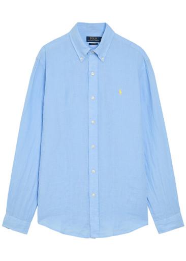Logo-embroidered linen shirt by POLO RALPH LAUREN