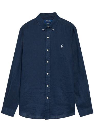 Logo-embroidered linen shirt by POLO RALPH LAUREN