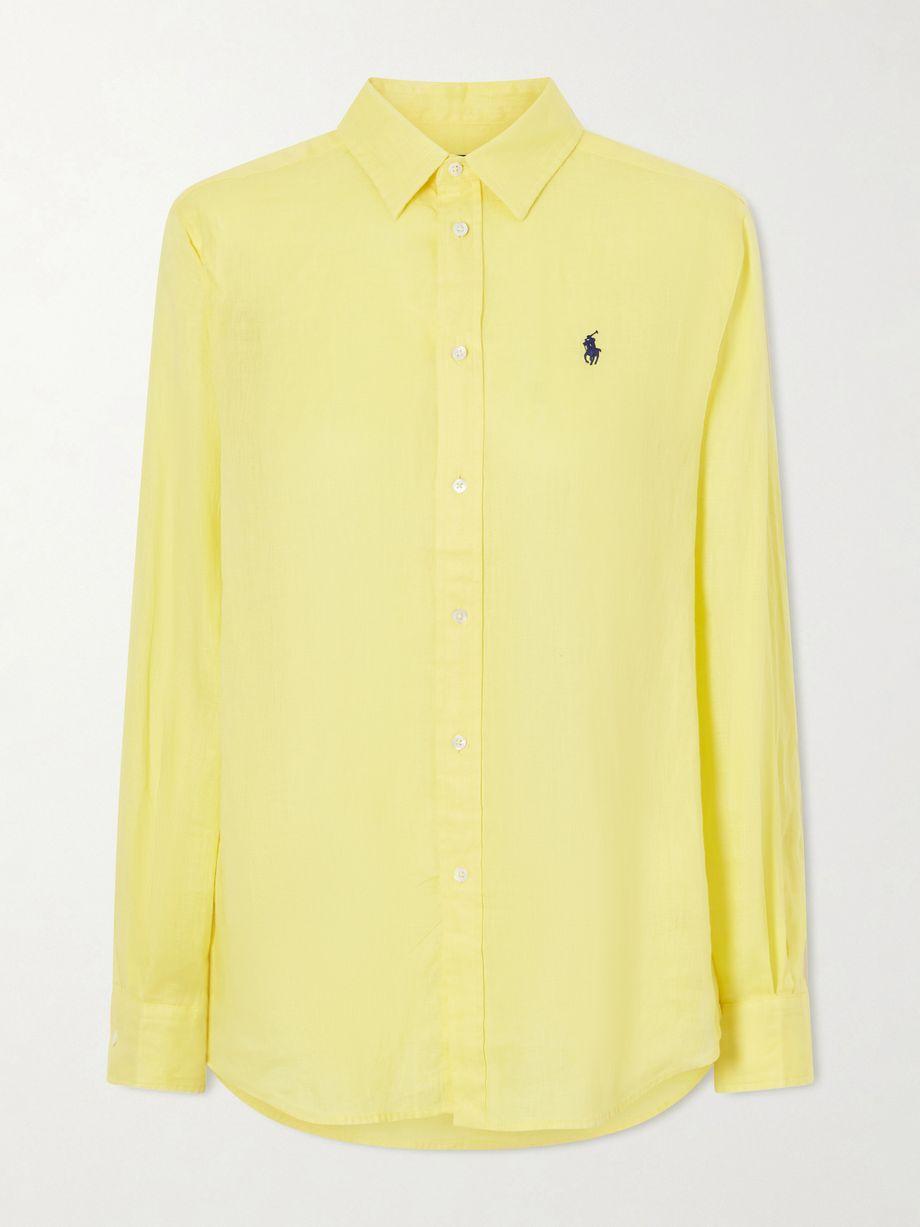 Logo-embroidered linen shirt by POLO RALPH LAUREN