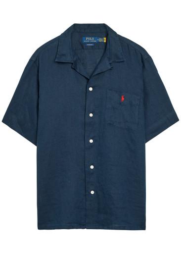 Logo-embroidered linen shirt by POLO RALPH LAUREN