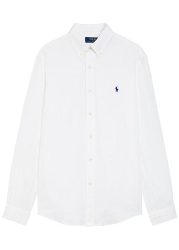 Logo-embroidered linen shirt by POLO RALPH LAUREN