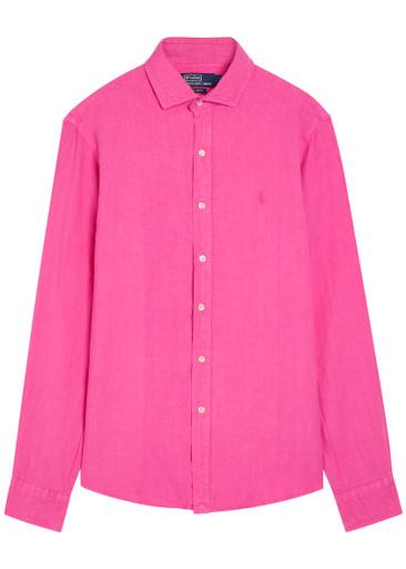 Logo-embroidered linen shirt by POLO RALPH LAUREN
