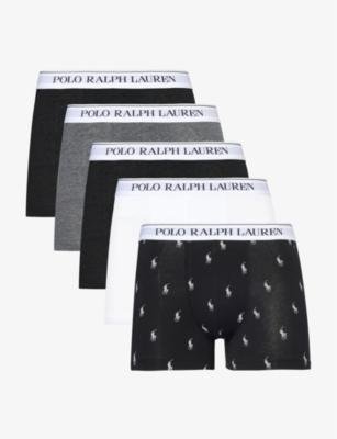 Logo-embroidered pack of five stretch-cotton trunks by POLO RALPH LAUREN