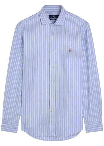 Logo-embroidered striped cotton shirt by POLO RALPH LAUREN Logo-embroidered striped cotton shirt by POLO RALPH LAUREN