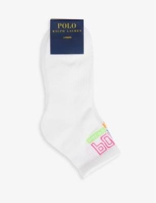 Logo-print ankle-rise pack of three stretch-recycled-polyester blend socks by POLO RALPH LAUREN