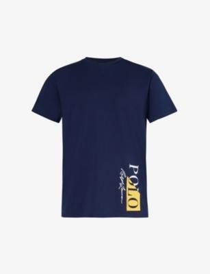 Logo text-print cotton-blend jersey T-shirt by POLO RALPH LAUREN