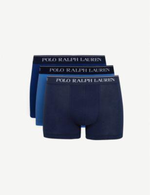 Logo waistband classic-fit stretch-cotton trunks pack of three by POLO RALPH LAUREN