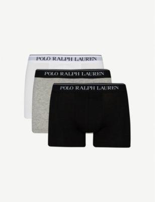 Logo waistband classic-fit stretch-cotton trunks pack of three by POLO RALPH LAUREN