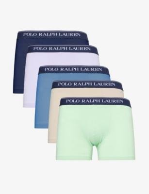 Logo-waistband pack of five stretch-cotton trunks by POLO RALPH LAUREN