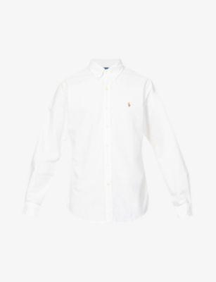 Long-sleeved button-down custom-fit cotton Oxford shirt by POLO RALPH LAUREN
