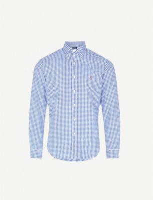 Long-sleeved button-down slim-fit cotton Oxford shirt by POLO RALPH LAUREN