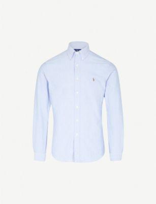 Long-sleeved button-down slim-fit cotton Oxford shirt by POLO RALPH LAUREN