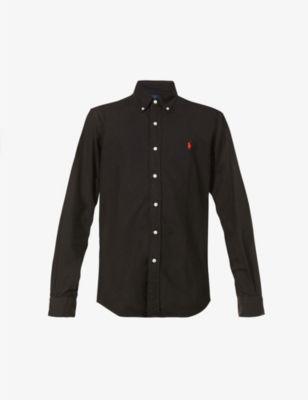Long-sleeved garment-dyed custom-fit cotton Oxford shirt by POLO RALPH LAUREN