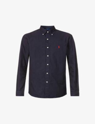 Long-sleeved garment-dyed custom-fit cotton Oxford shirt by POLO RALPH LAUREN