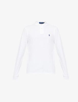 Long-sleeved logo-embroidered custom slim-fit cotton-piqué polo shirt by POLO RALPH LAUREN