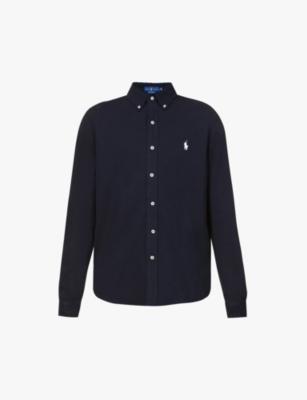 Long-sleeved logo-embroidered slim-fit cotton shirt by POLO RALPH LAUREN