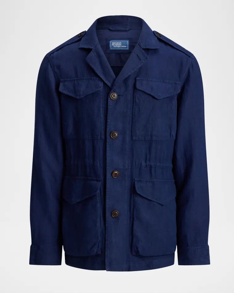 Men's Baystones Linen Herringbone Field Jacket by POLO RALPH LAUREN