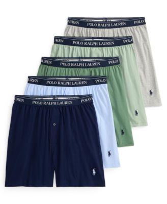 Men's Classic Cotton Knit Boxer Briefs, 5-Pack Set by POLO RALPH LAUREN