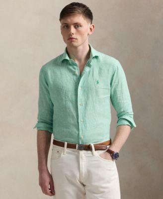 Men's Classic-Fit Houndstooth Linen Shirt by POLO RALPH LAUREN