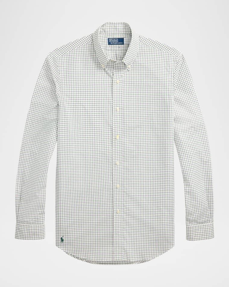 Men's Classic-Fit Tattersall Poplin Sport Shirt by POLO RALPH LAUREN