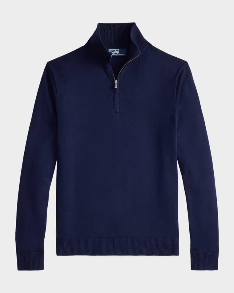 Men's Combed Cotton Mock-Neck Quarter-Zip Sweater by POLO RALPH LAUREN