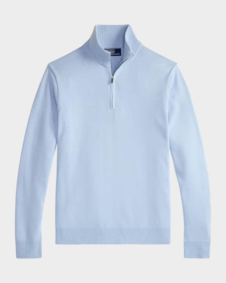 Men's Combed Cotton Mock-Neck Quarter-Zip Sweater by POLO RALPH LAUREN
