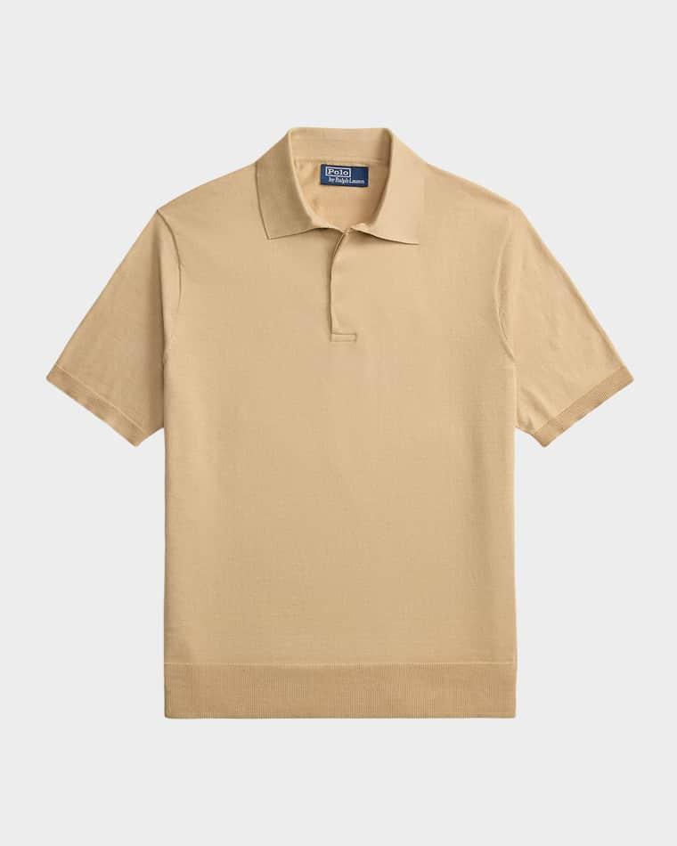 Men's Cotton Knit Short-Sleeve Polo Sweater by POLO RALPH LAUREN