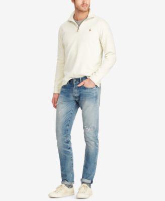 Men's Estate-Rib Cotton Quarter-Zip Pullover by POLO RALPH LAUREN