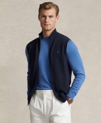 Men's Mesh-Knit Cotton Full-Zip Sweater Vest by POLO RALPH LAUREN
