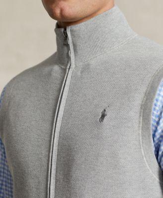Men's Mesh-Knit Cotton Full-Zip Sweater Vest by POLO RALPH LAUREN