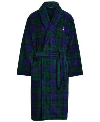 Men's Microfiber Plaid Shawl Collar Robe by POLO RALPH LAUREN