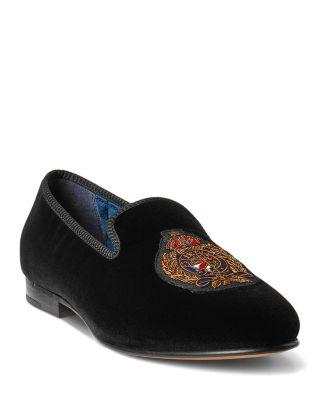 Men's Paxton Crest Velvet Slipper by POLO RALPH LAUREN