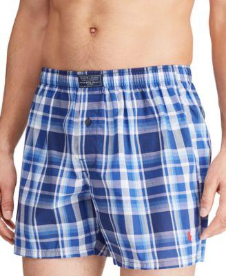 Men's Plaid Single-Button Fly Boxers by POLO RALPH LAUREN