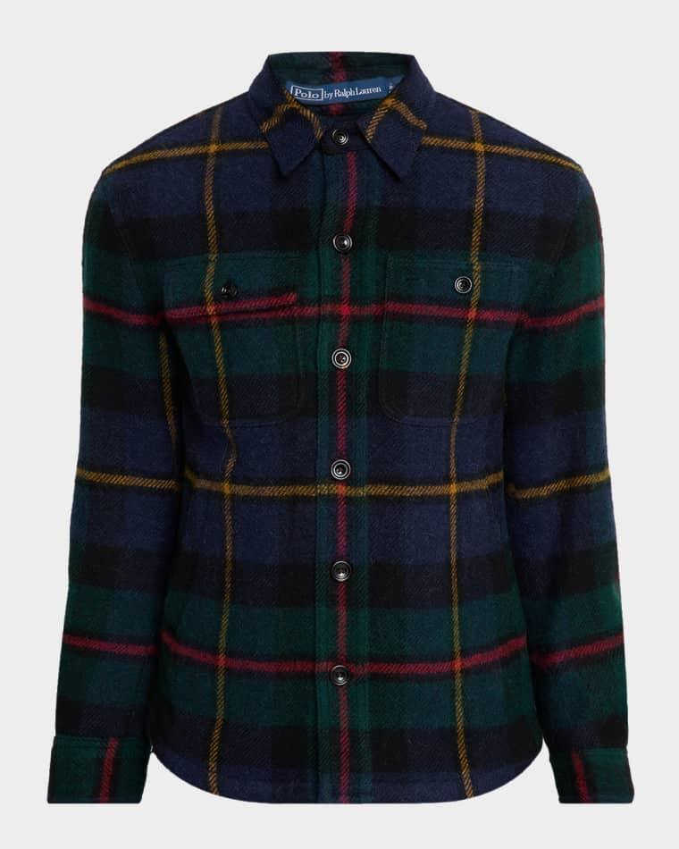 Men's Plaid Wool Tweed Shirt Jacket by POLO RALPH LAUREN