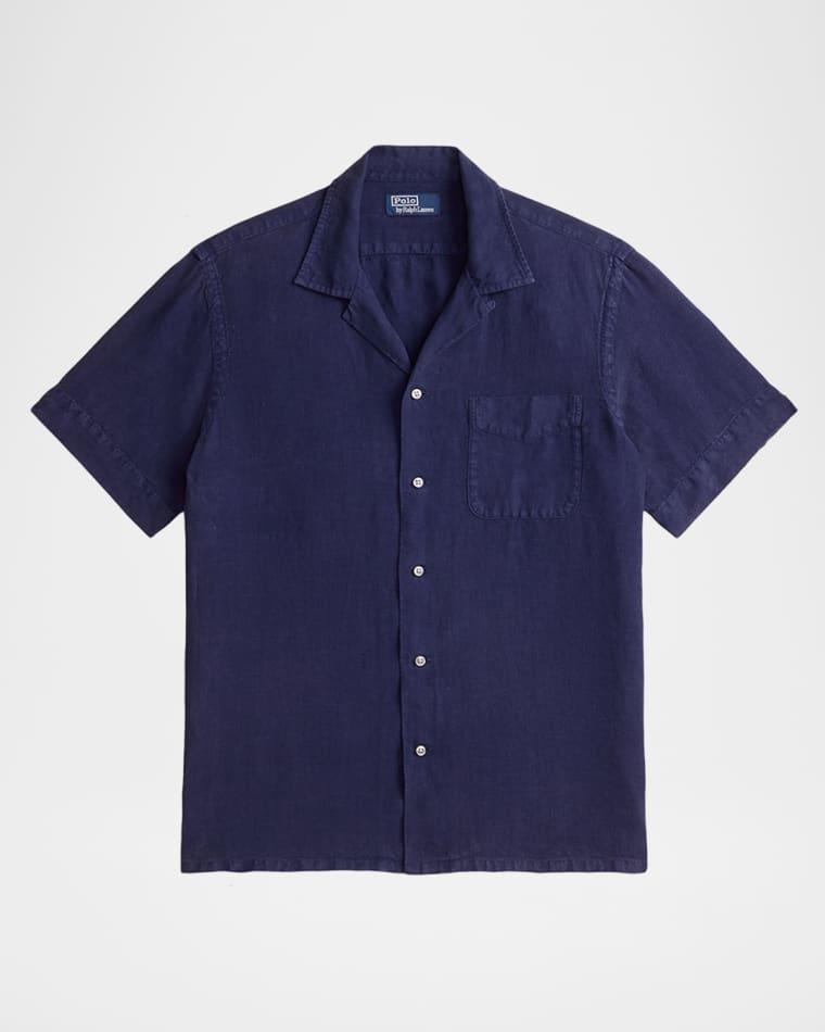 Men's Slub Linen Camp Shirt by POLO RALPH LAUREN