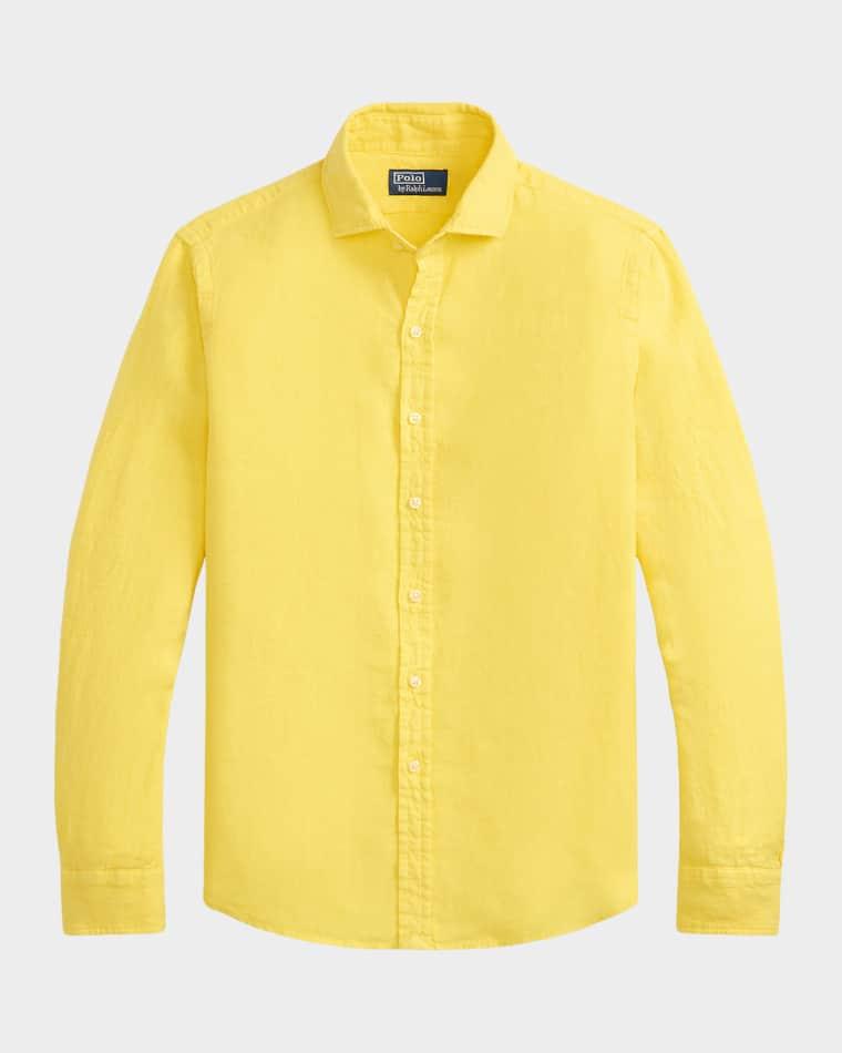 Men's Slubbed Linen Button-Down Shirt by POLO RALPH LAUREN