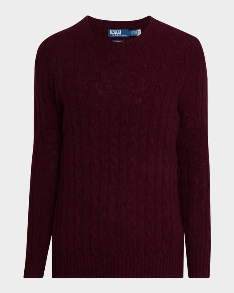 Men's The Iconic Cashmere Cable-Knit Crewneck Sweater by POLO RALPH LAUREN