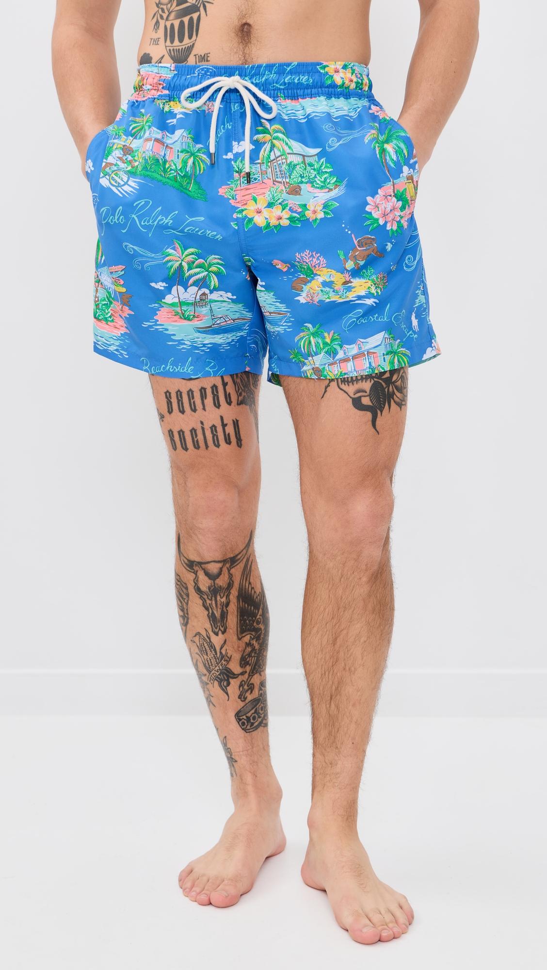 Novelty Bahamas Bear Traveler Swim Trunks 6" by POLO RALPH LAUREN