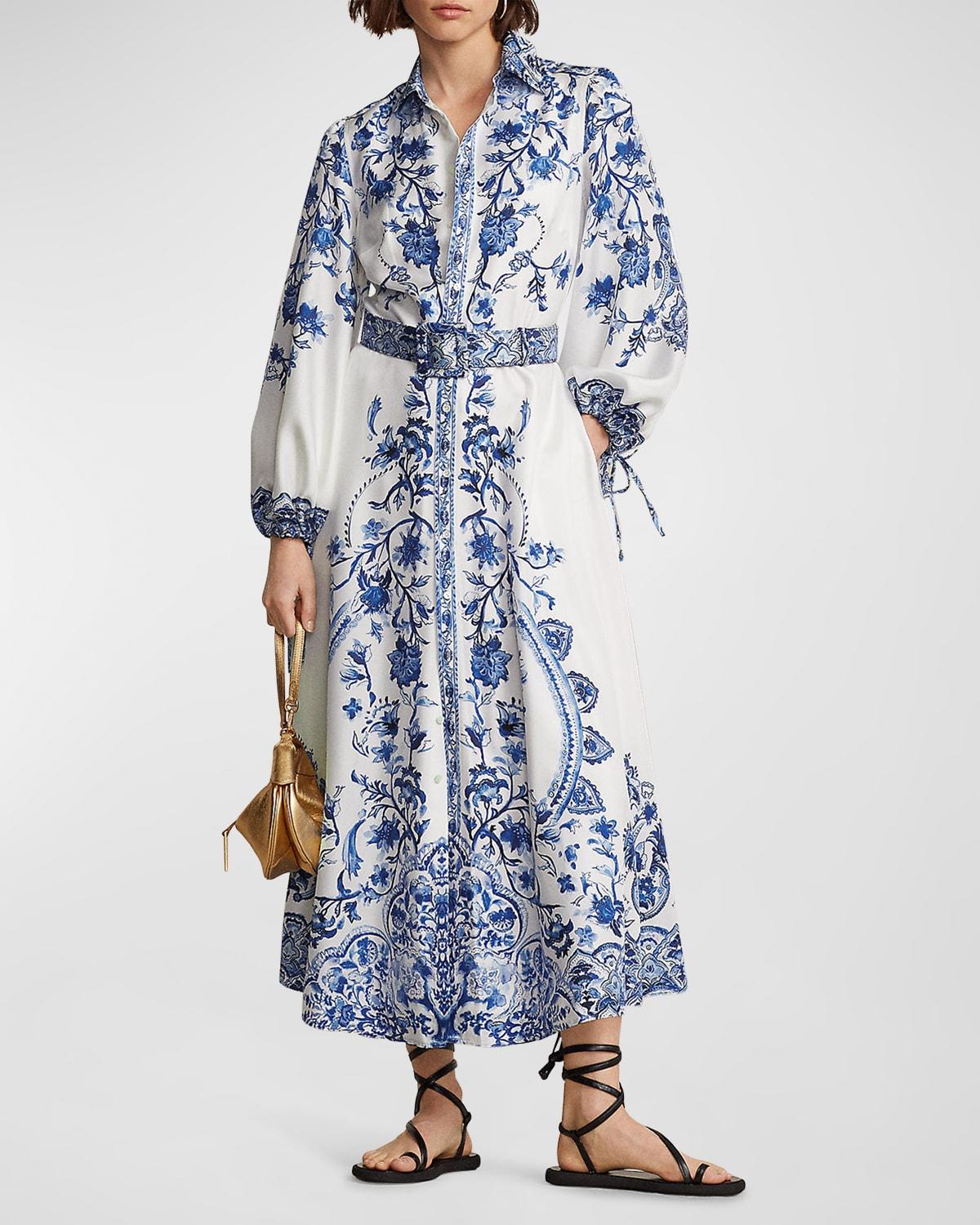 Paisley-Print Mulberry Silk Dress by POLO RALPH LAUREN