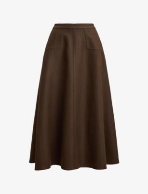 Panelled High-Waist Hemp Midi Skirt by POLO RALPH LAUREN