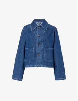 Patch-pocket contrast-stitching boxy-fit denim jacket by POLO RALPH LAUREN