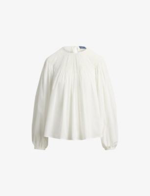 Pintuck Volume-Sleeved Cotton Blouse by POLO RALPH LAUREN