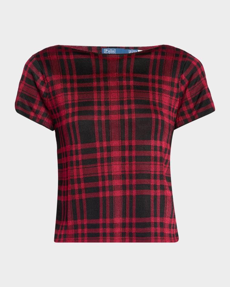 Plaid Short-Sleeve Sweater by POLO RALPH LAUREN