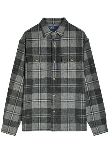 Plaid wool overshirt by POLO RALPH LAUREN
