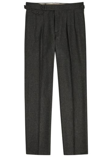 Pleated tapered-leg wool trousers by POLO RALPH LAUREN