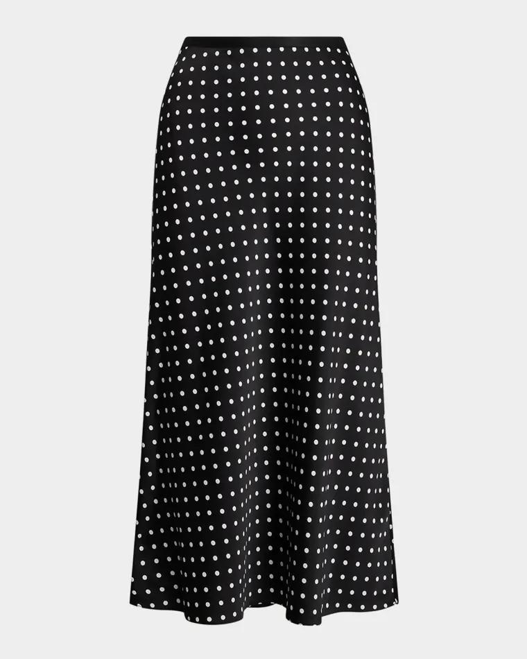 Polka-Dot Satin Skirt by POLO RALPH LAUREN