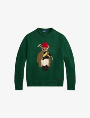 Polo Bear-Intarsia Regular-Fit Linen And Cotton Jumper by POLO RALPH LAUREN