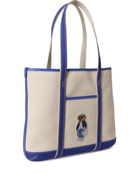 Polo Bear embroidered-patch canvas tote bag by POLO RALPH LAUREN